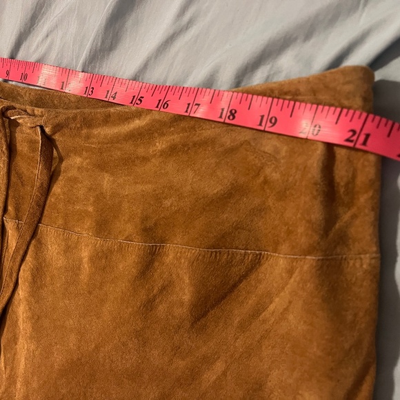 RALPH LAUREN SUEDE 22W MIDI SKIRT MAX WAIST 42 INCHES CAMEL TAN - Picture 7 of 14